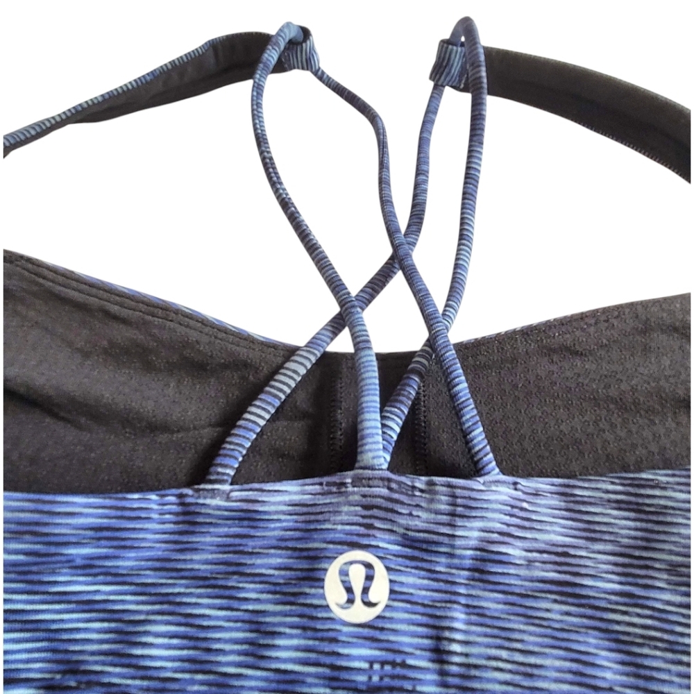Lululemon Free To Be Strappy Yoga Bra Space Dye Sapphire Blue Size 12 - Picture 5 of 13